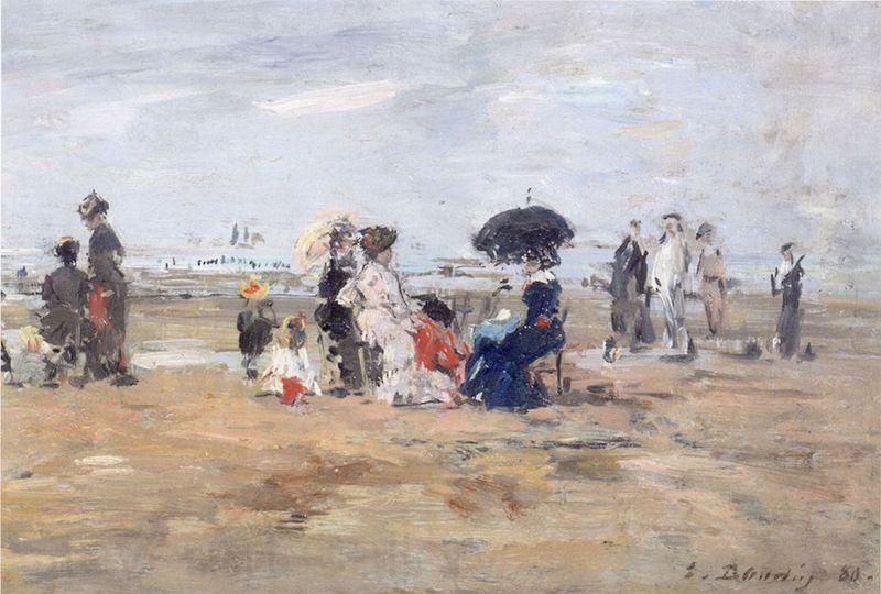 Eugene Boudin Trouville Scene de plage Spain oil painting art